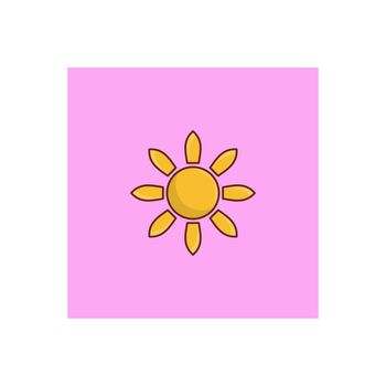 sun vector flat colour icon