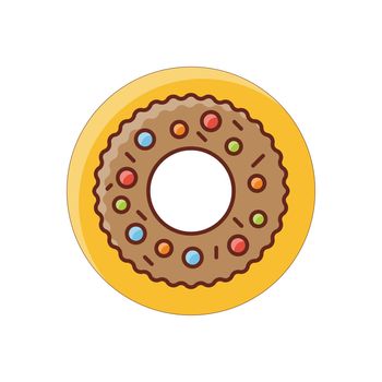 donuts Vector illustration on a transparent background. Premium quality symbols. Vector Line Flat color icon for concept and graphic design.