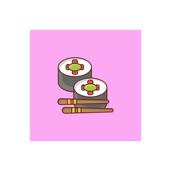 sushi Vector illustration on a transparent background. Premium quality symbols. Vector Line Flat color icon for concept and graphic design.