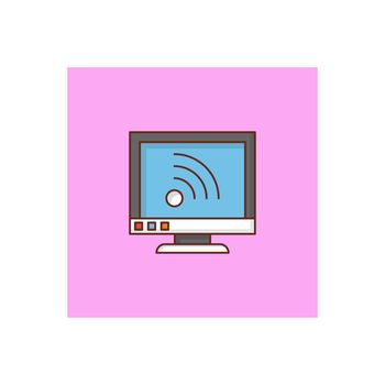 wifi vector flat color icon