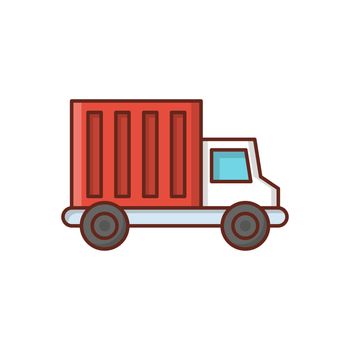 truck Vector illustration on a transparent background. Premium quality symbols. Vector Line Flat color icon for concept and graphic design.