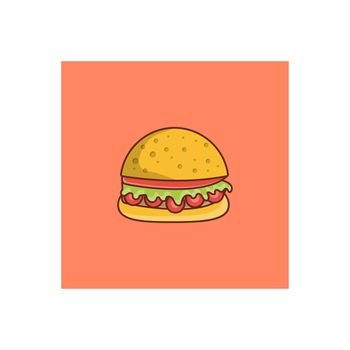 burger Vector illustration on a transparent background. Premium quality symbols. Vector Line Flat color icon for concept and graphic design.