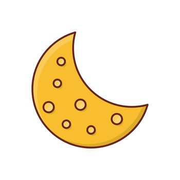 moon vector flat colour icon