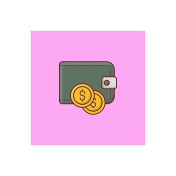 wallet Vector illustration on a transparent background. Premium quality symbols. Vector Line Flat color icon for concept and graphic design.