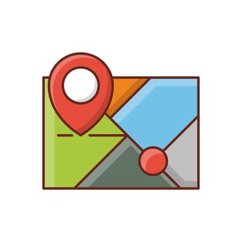 map Vector illustration on a transparent background. Premium quality symbols. Vector Line Flat color icon for concept and graphic design.