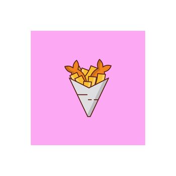 fries Vector illustration on a transparent background. Premium quality symbols. Vector Line Flat color icon for concept and graphic design.