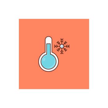 winter vector flat colour icon