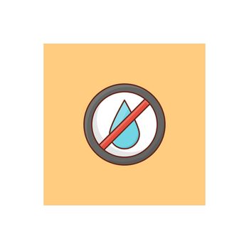 no rain vector flat colour icon