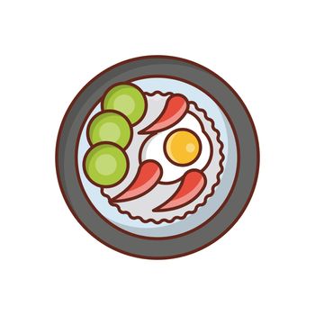 omelet Vector illustration on a transparent background. Premium quality symbols. Vector Line Flat color icon for concept and graphic design.