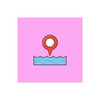 location vector flat colour icon
