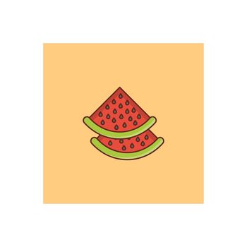 watermelon Vector illustration on a transparent background. Premium quality symbols. Vector Line Flat color icon for concept and graphic design.