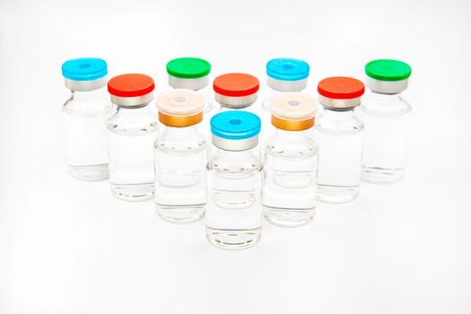 a bottle of vaccine on a white background