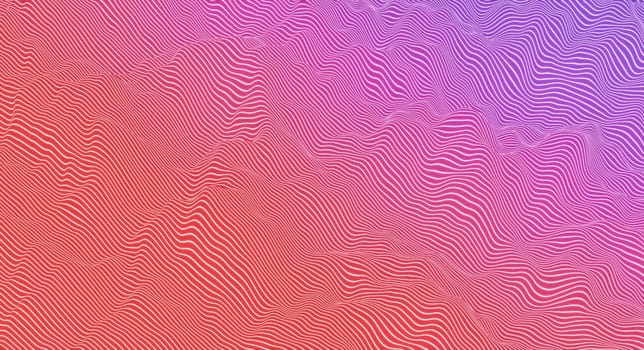 abstract background of curved lines with red and blue gradient colors. 3d render