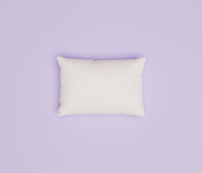 mockup of white pillow with texture on purple background. 3d render