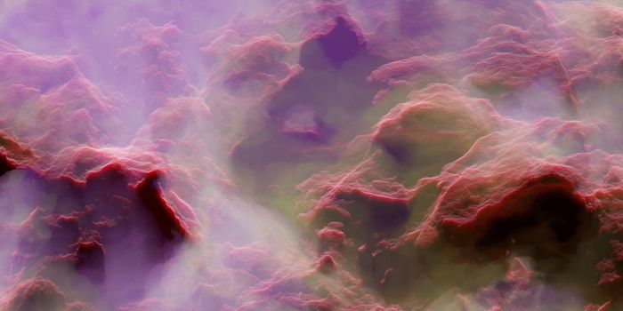 volumetric nebula background with red and purple colors. 3d illustration