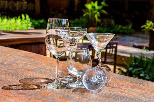 Empty glass in the restaurant