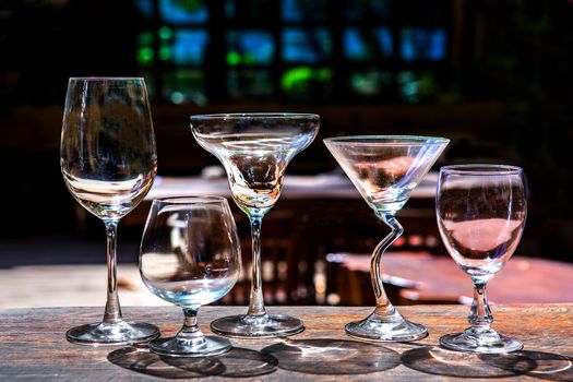 Empty glass in the restaurant