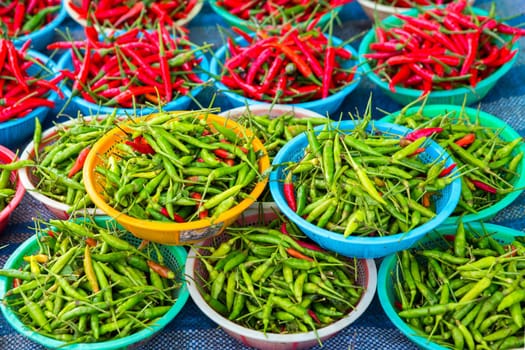 Chili sold in the market.