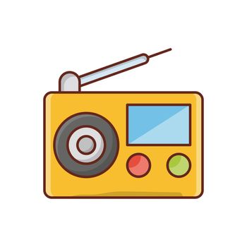 radio vector flat color icon