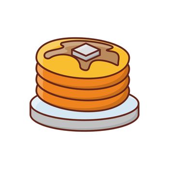 pancake Vector illustration on a transparent background. Premium quality symbols. Vector Line Flat color icon for concept and graphic design.