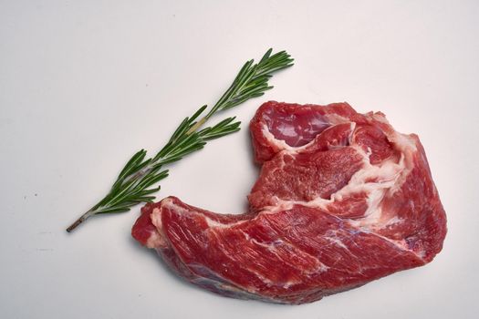 meat steak beef rosemary food yes light background. High quality photo