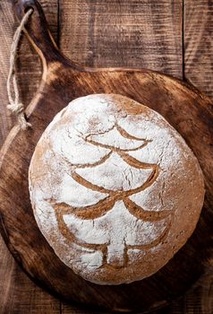 Freshly baked sliced homemade bread.