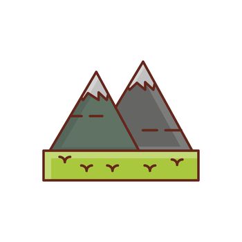 mountain Vector illustration on a transparent background. Premium quality symbols. Vector Line Flat color icon for concept and graphic design.