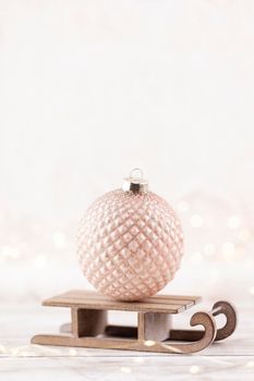 Christmas and newyear cozy decoration, bokeh background.