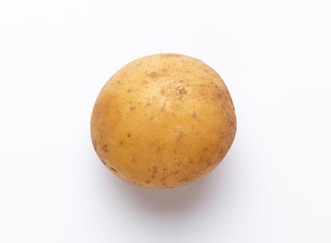 Potatoes isolated on white background. Flat lay. Top view.