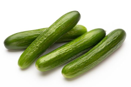 Cucumbers on a white background, isolated. 