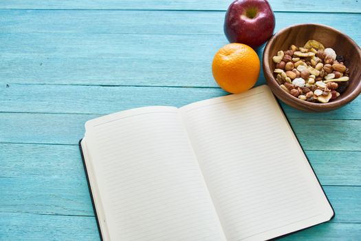 cereal breakfast notepad proper nutrition health organic. High quality photo