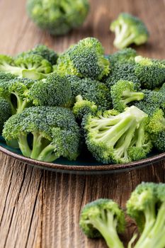 Healthy Green Organic Raw Broccoli Florets Ready for Cooking