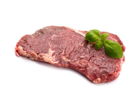 Bio fresh steak isolated on a white background. 