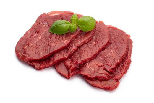 Bio fresh steak isolated on a white background. 