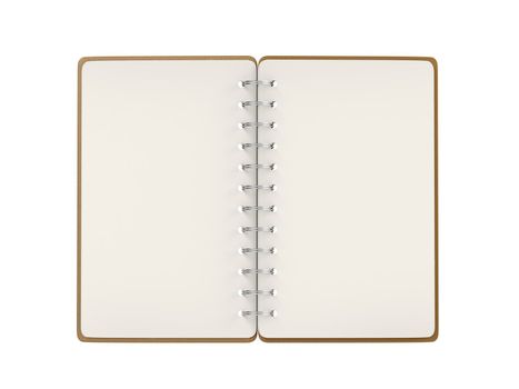 Blank notebook isolated on white background