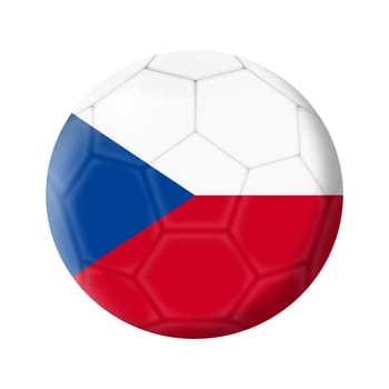 A Czech soccer ball football 3d illustration isolated on white with clipping path