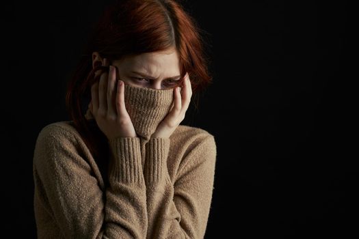 crying woman beating domestic violence abuse problem. High quality photo