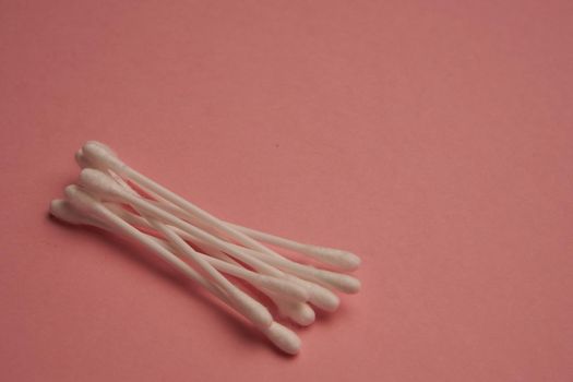 cotton swabs hygiene protection sanitation pink background. High quality photo