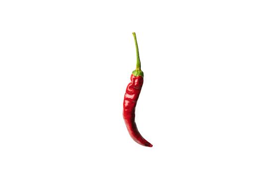 red hot pepper on a white background with a hard shadow. High quality photo