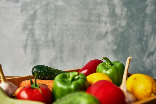 vegetables fresh food diet health launch nutrition view from above. High quality photo