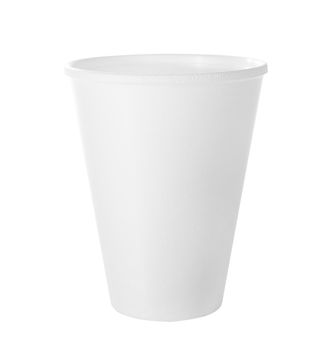 plastic cup isolated on white background