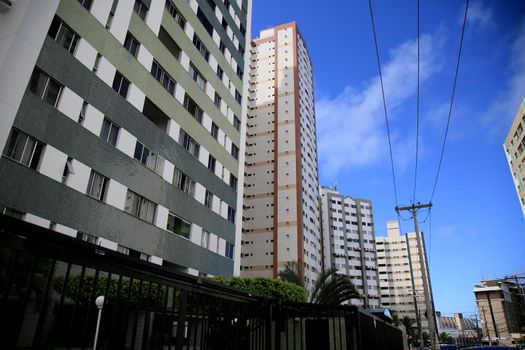 salvador, bahia, brazil - july 20, 2021: facade of residential building in the district of Stiep in the city of Salvador.