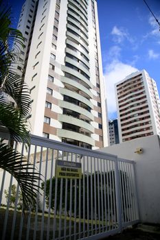 salvador, bahia, brazil - july 20, 2021: facade of residential building in the district of Stiep in the city of Salvador.