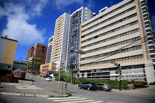 salvador, bahia, brazil - july 20, 2021: facade of residential building in the district of Stiep in the city of Salvador.