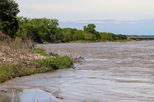 Catfish with Set line fishing alone the Niobrara River in Nebraska . High quality photo