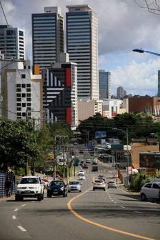 salvador, bahia, brazil - july 20, 2021: facade of residential building in the district of Stiep in the city of Salvador.