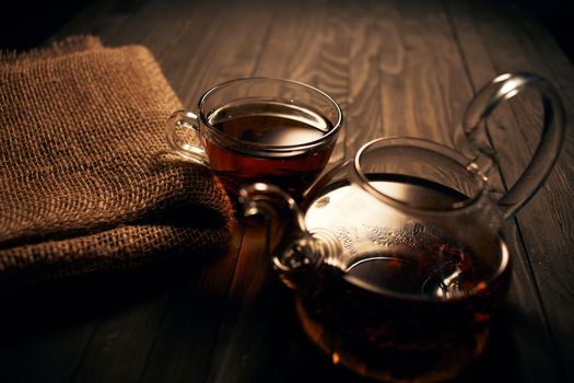 freshly brewed tea hot drink morning breakfast natural product. High quality photo