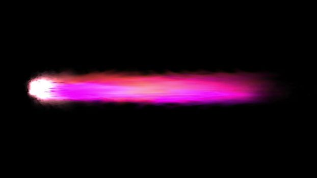 3d illustration - red fire streaks light on black  background