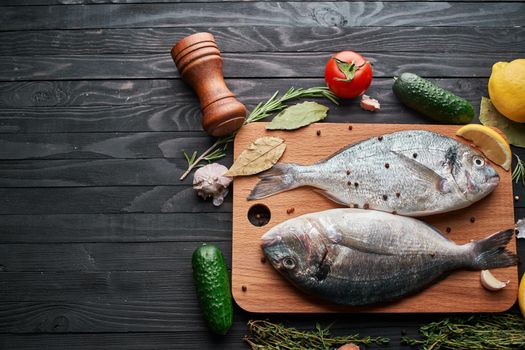 fish ingredients for cooking restaurants sea food. High quality photo