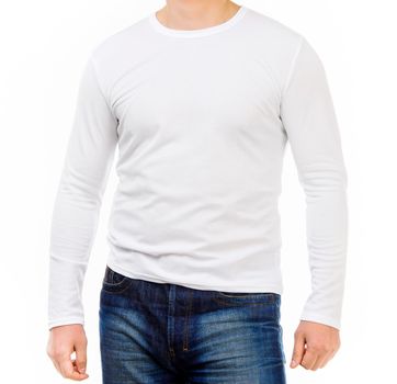 young man in a white shirt with long sleeves